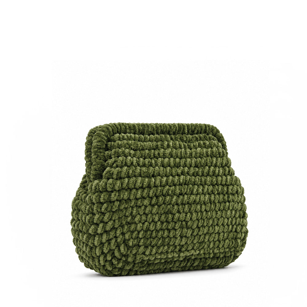 BORSA POCHETTE TRAMA INTRECCIATA CHIUSURA CLICK CLACK