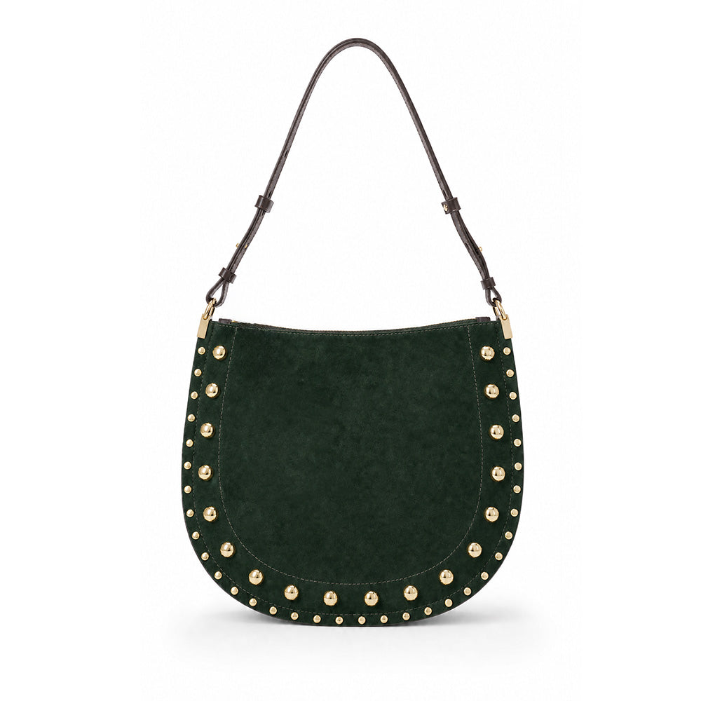 BORSA A SPALLA A MEZZALUNA CON BORCHIE SUL CONTORNO