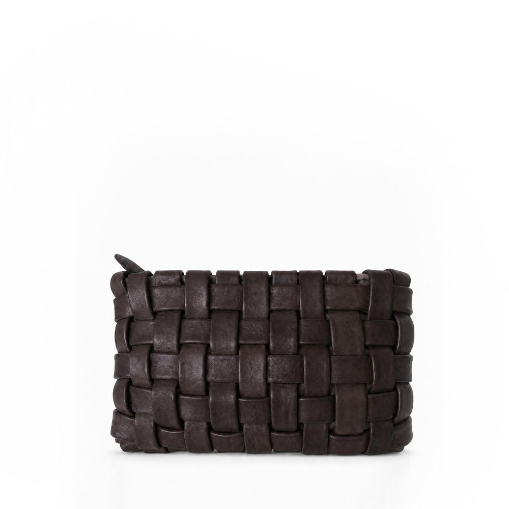 BORSA POCHETTE INTRECCIATA IN LEATHER