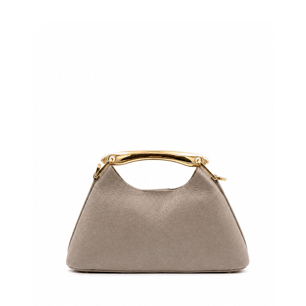BORSA POCHETTE CON MANICO RIGIDO IN METALLO E CHIUSURA MAGNETICA