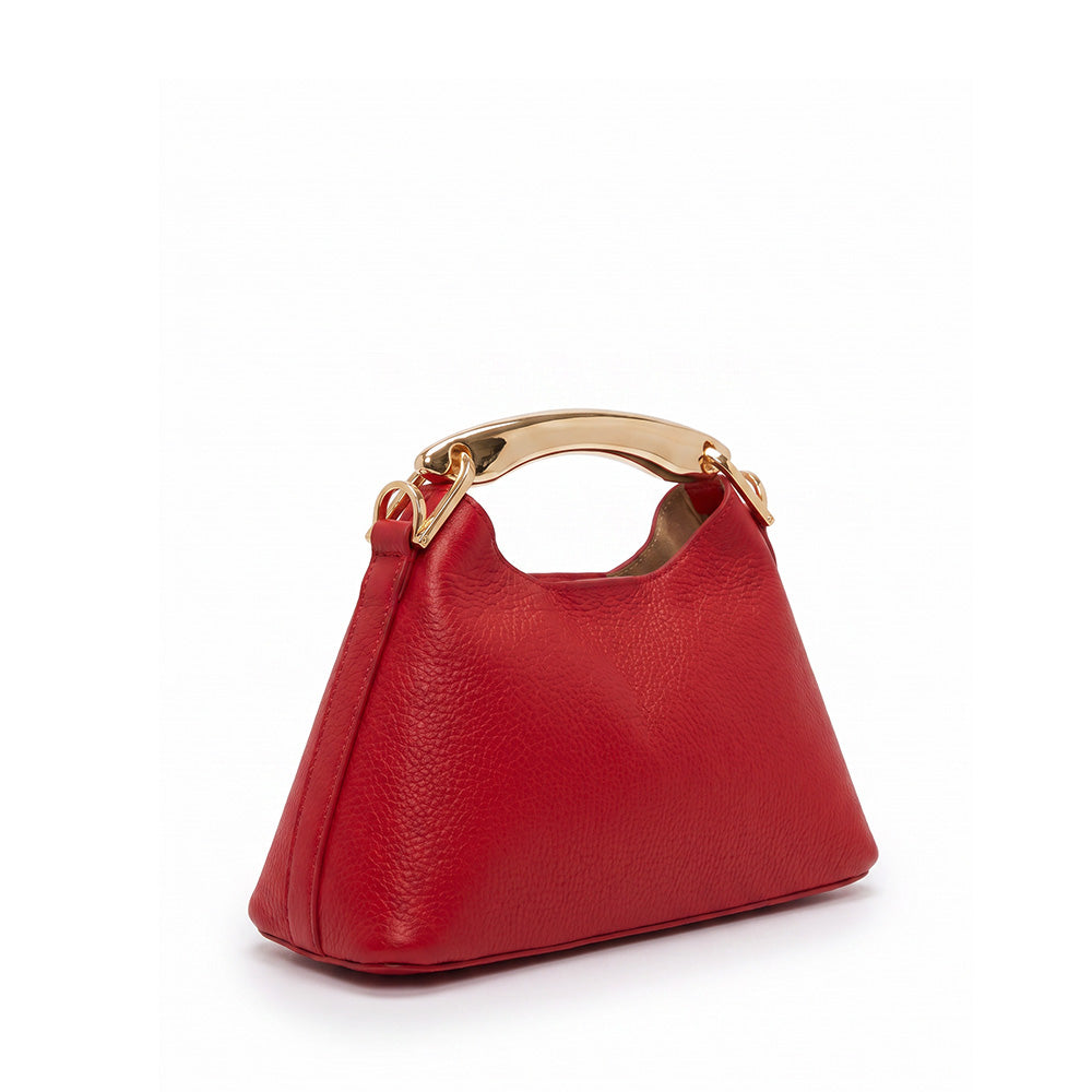 BORSA POCHETTE CON MANICO RIGIDO IN METALLO E CHIUSURA MAGNETICA
