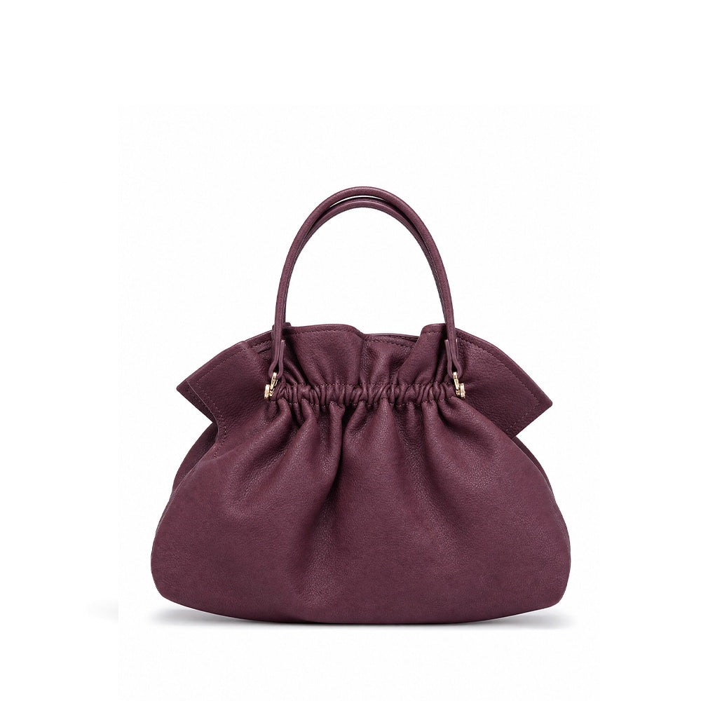 BORSA A SPALLA CON ARRICIATURA A SACCHETTO