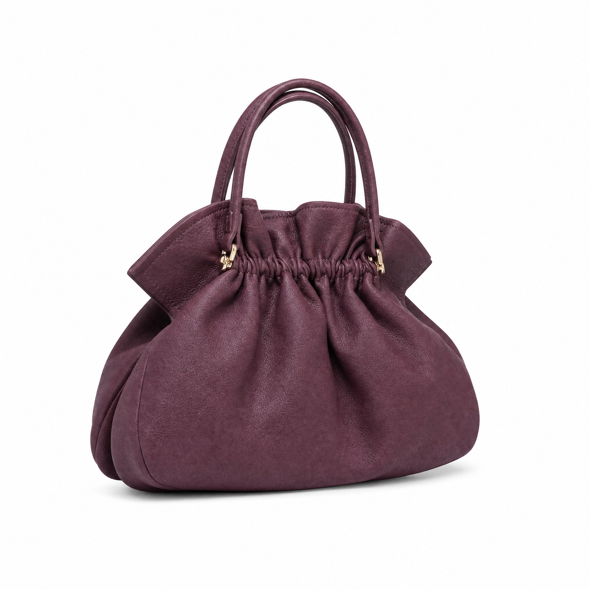 BORSA A SPALLA CON ARRICIATURA A SACCHETTO