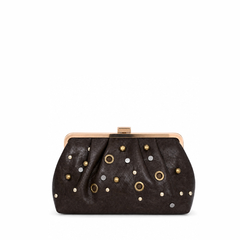 BORSA A MANO POCHETTE CON BORCHIE VARIE