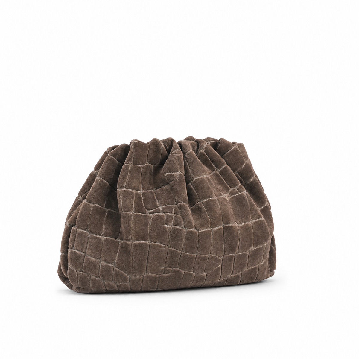 BORSA A SPALLA CAMOSCIO EFFETTO PELLE COCCODRILLO