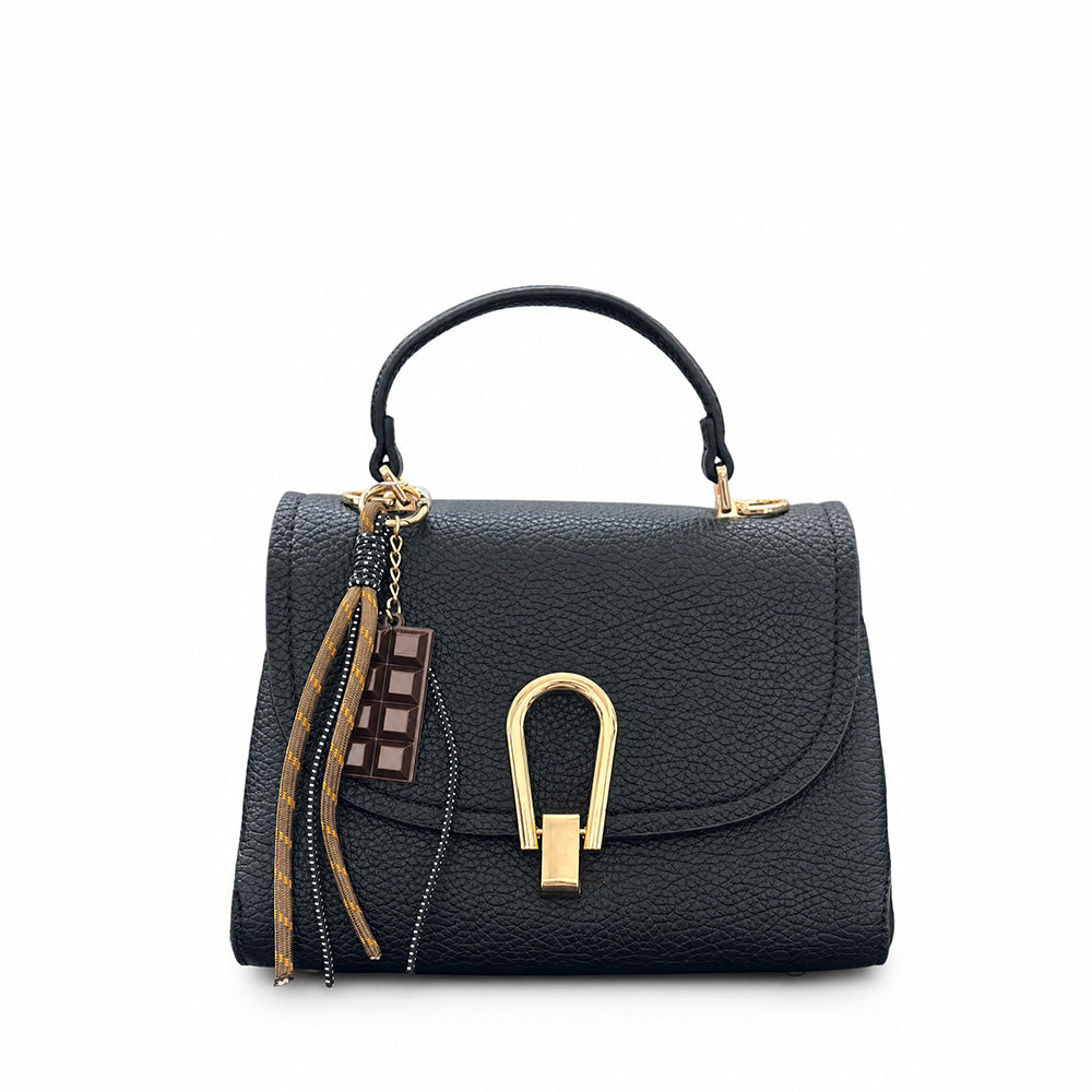 BORSA RIGIDA A MANO E TRACOLLA CON DECORAZIONE IN PARACORD
