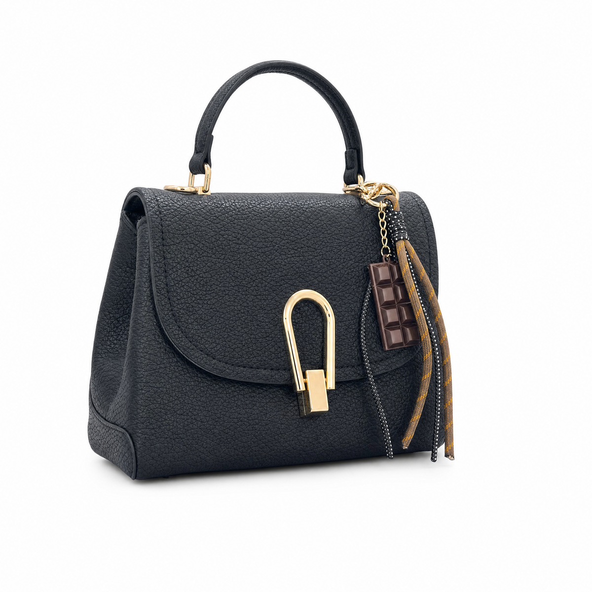 BORSA RIGIDA A MANO E TRACOLLA CON DECORAZIONE IN PARACORD