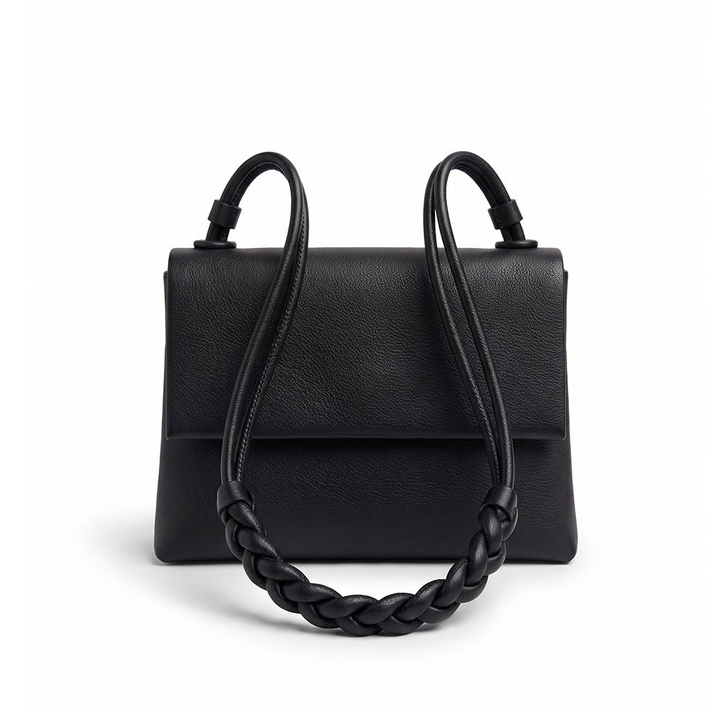 BORSA A SPALLA CON TRACOLLA INTRECCIATA