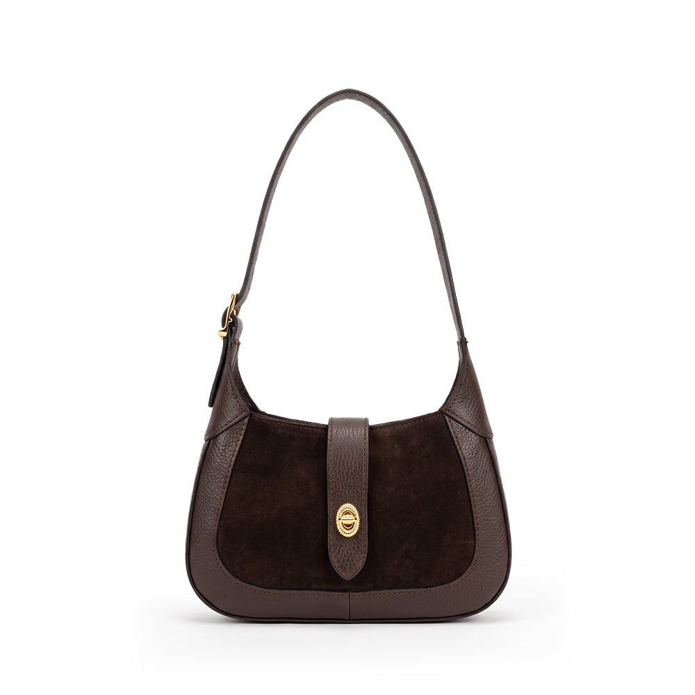BORSA A SPALLA RETRO' CON CHIUSURA A GIRELLO
