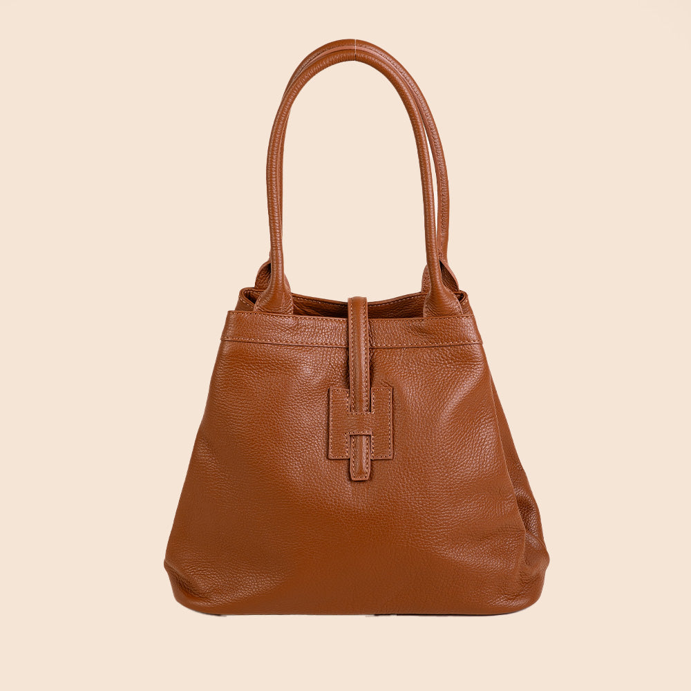 BORSA A SPALLA CON H CENTRALE E LINGUETTA