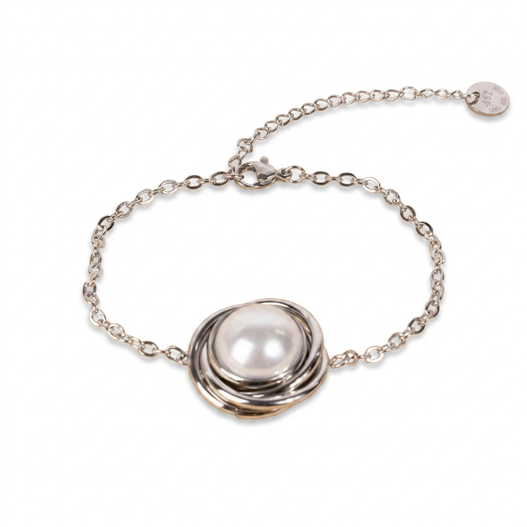 BRACCIALE CON DECORAZIONE CIRCOLARE E PERLA