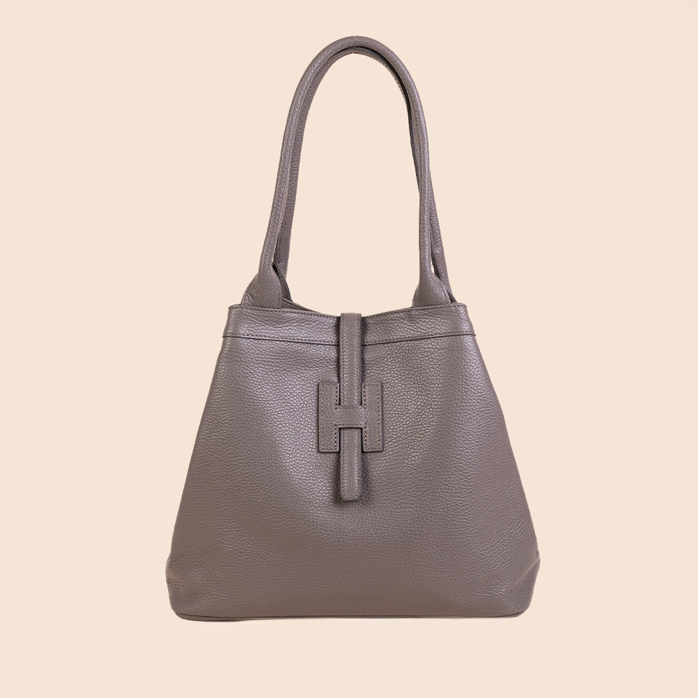 BORSA A SPALLA CON H CENTRALE E LINGUETTA