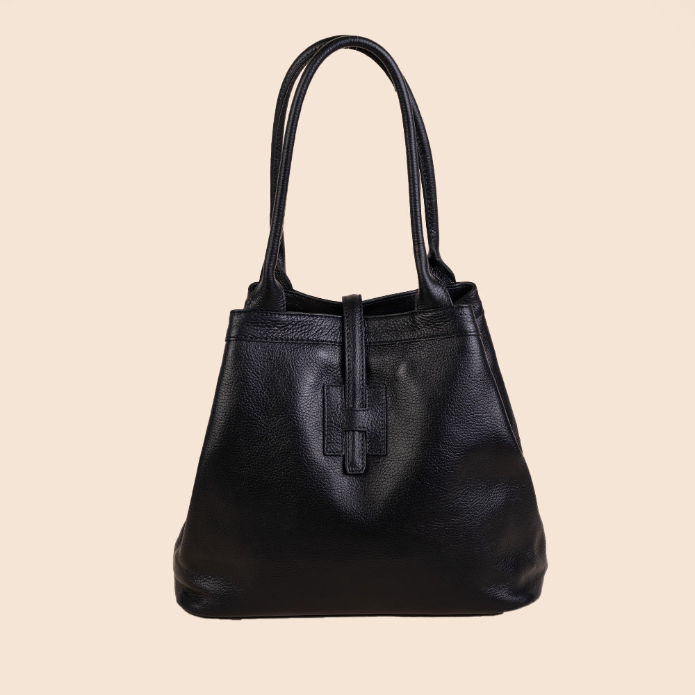BORSA A SPALLA CON H CENTRALE E LINGUETTA