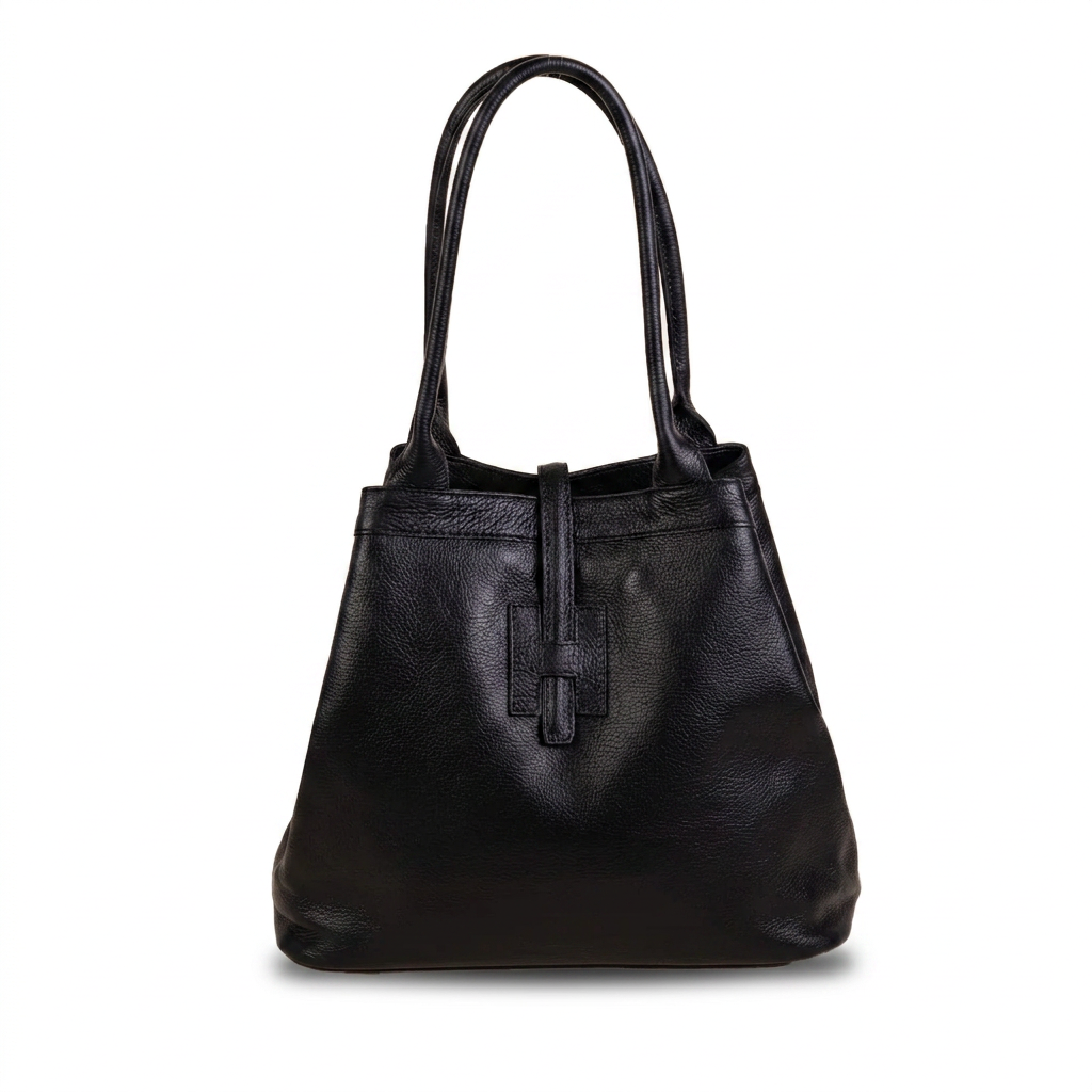 BORSA A SPALLA CON H CENTRALE E LINGUETTA
