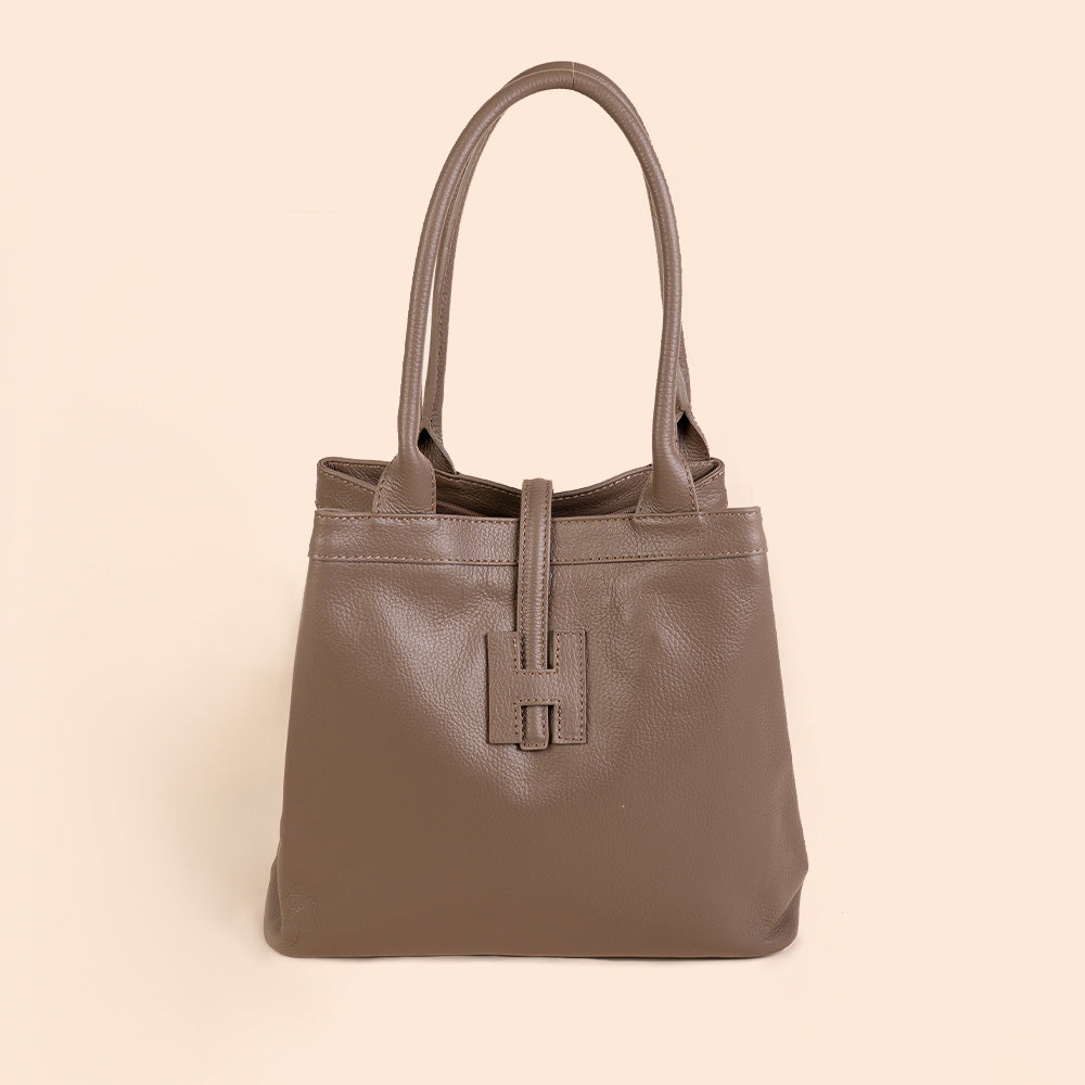 BORSA A SPALLA CON H CENTRALE E LINGUETTA
