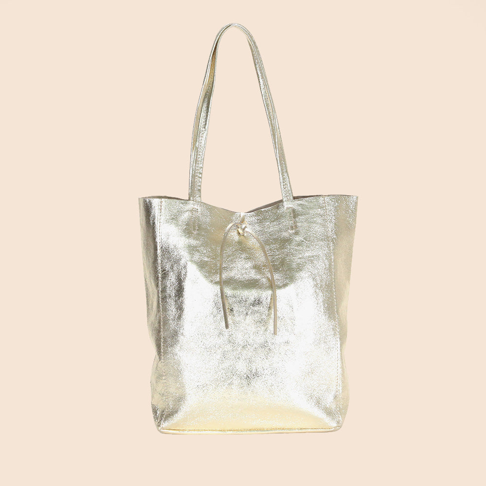 BORSA A SPALLA A SACCA CON LACCETTI