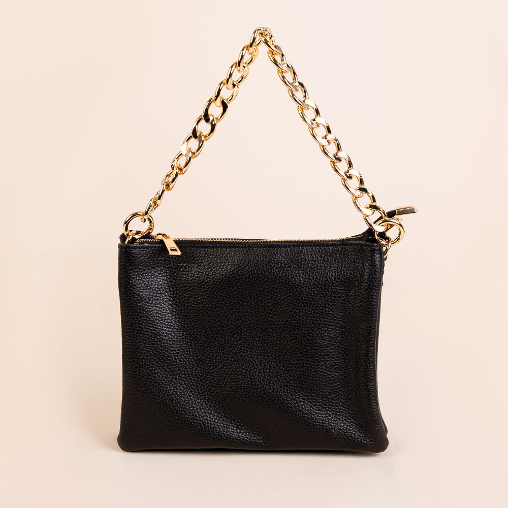 BORSA POCHETTE CON TRE SCOMPARTI