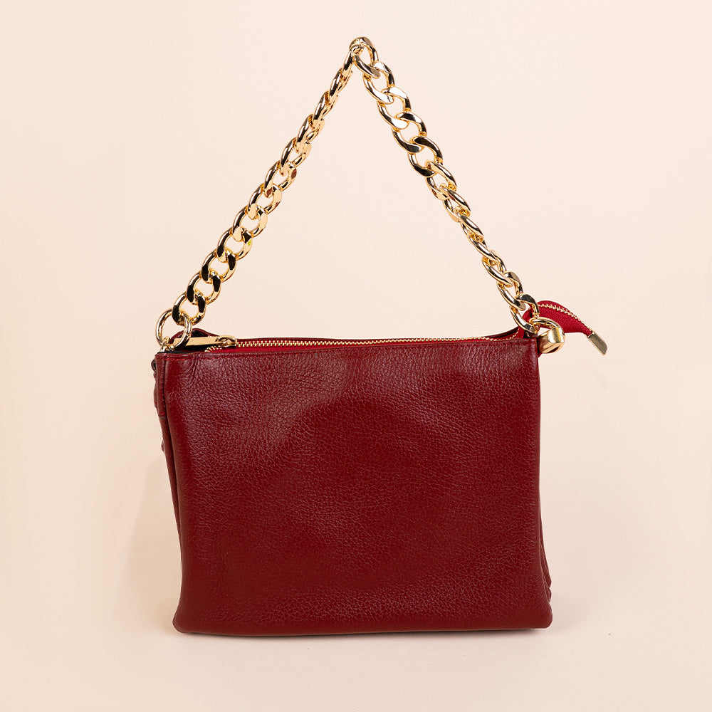 BORSA POCHETTE CON TRE SCOMPARTI