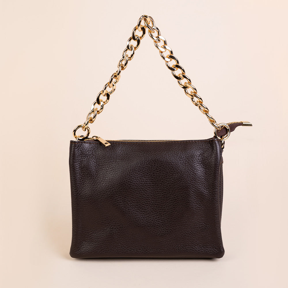 BORSA POCHETTE CON TRE SCOMPARTI