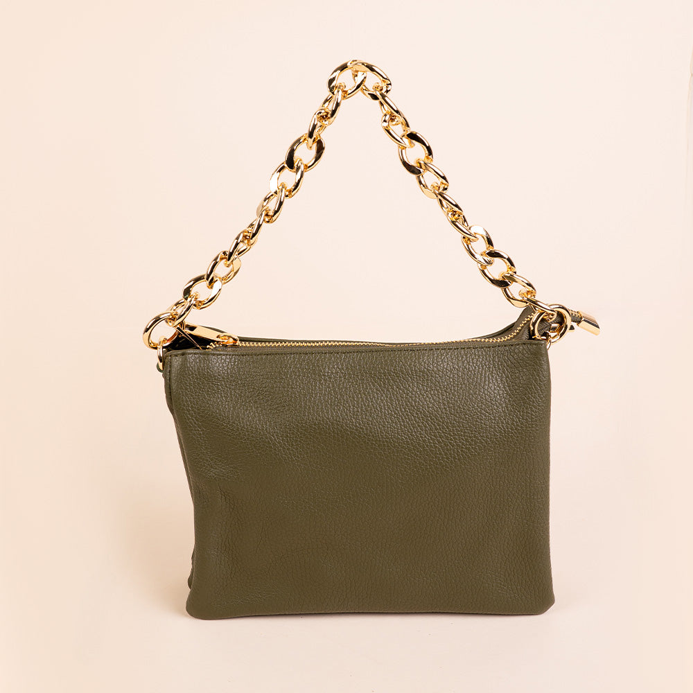 BORSA POCHETTE CON TRE SCOMPARTI