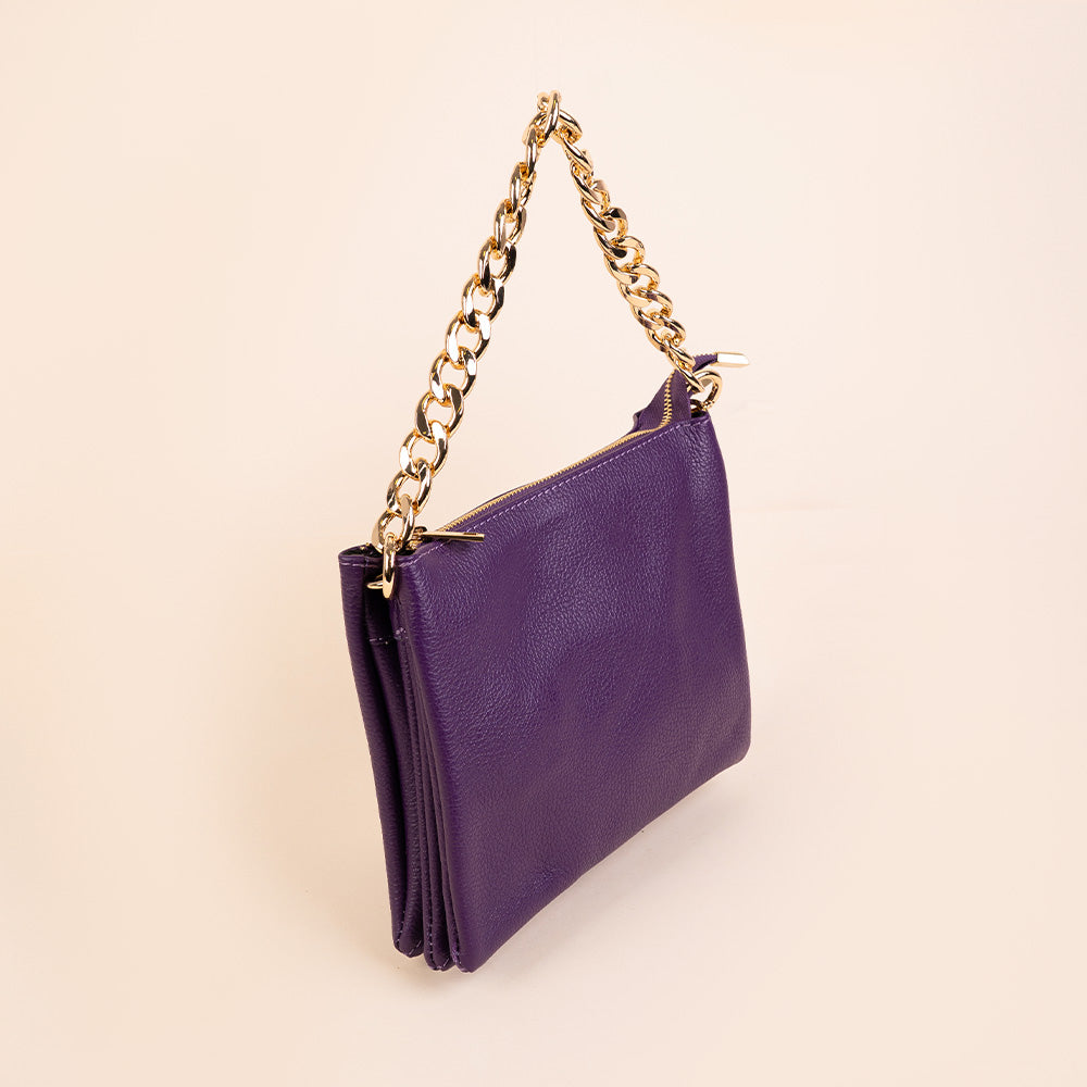 BORSA POCHETTE CON TRE SCOMPARTI