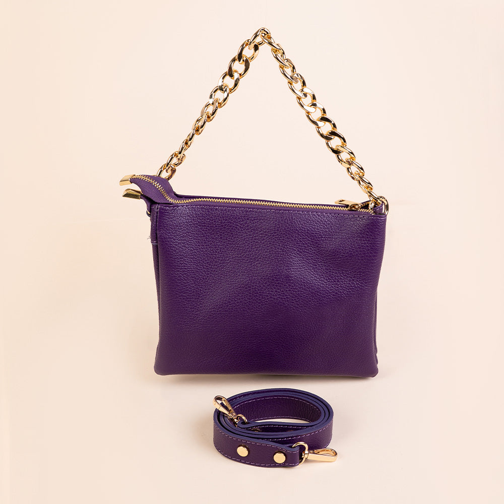 BORSA POCHETTE CON TRE SCOMPARTI