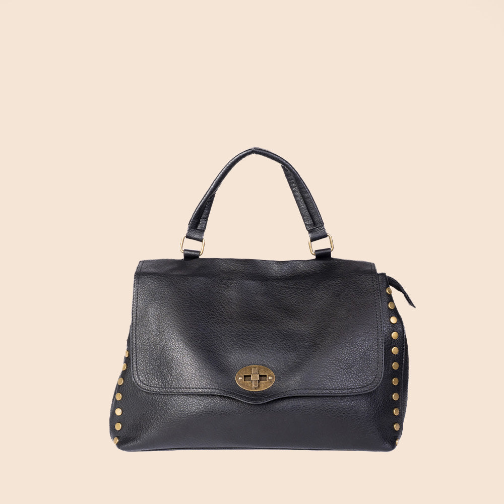 BORSA MANO STILE POSTINA BORCHIE LATERALI