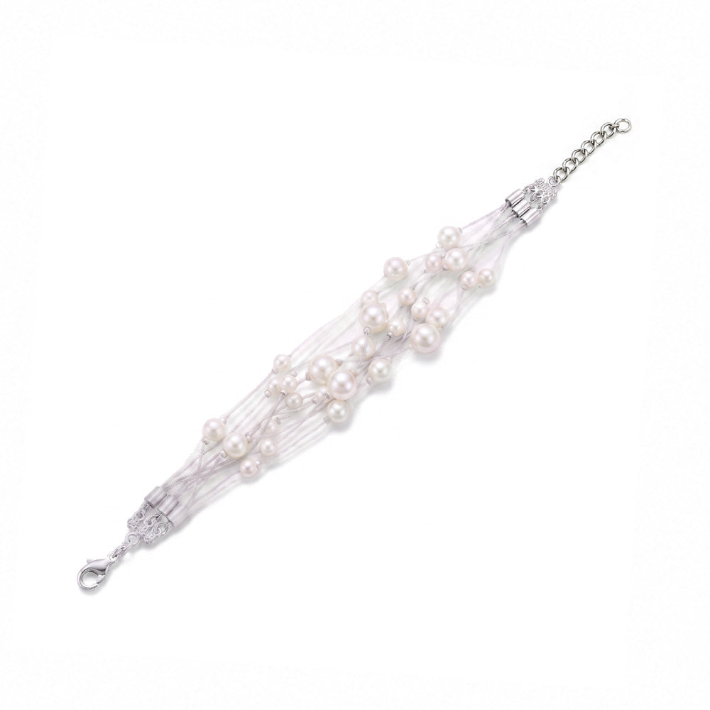 BRACCIALE MORBIDO MULTIFILO CON PERLE