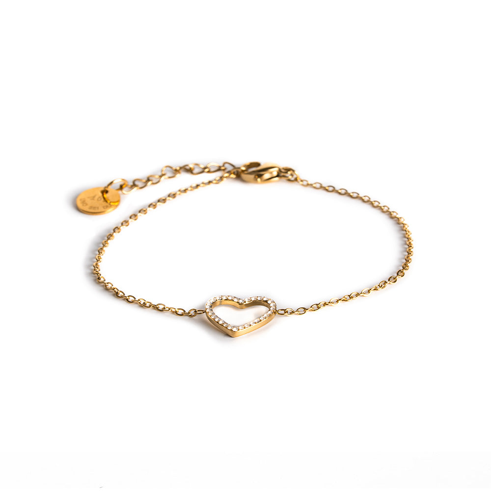 BRACCIALE MORBIDO CUORE CON STRASS