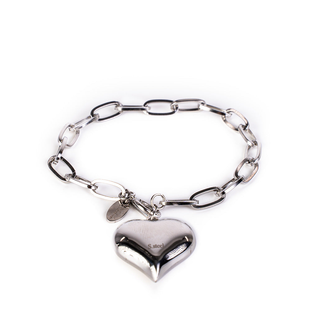 BRACCIALE MORBIDO A CATENA CON CUORE