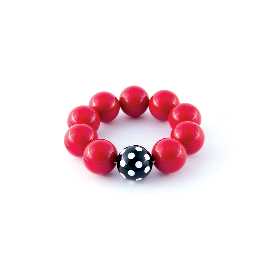 BRACCIALE ELASTICO CON SFERE BICOLORE