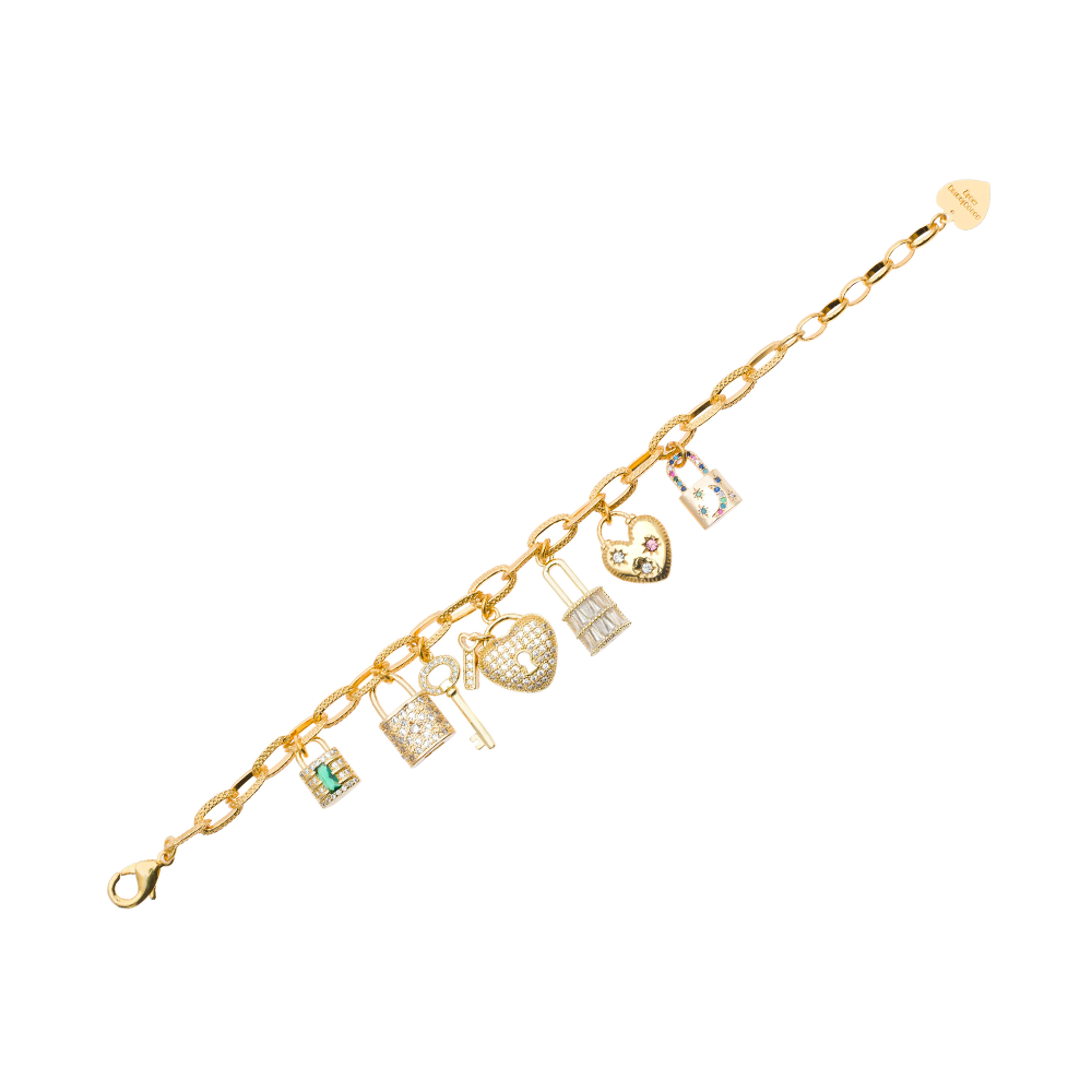 BRACCIALE MORBIDO CON CIONDOLI LOVE LOCK