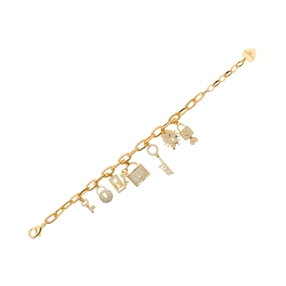 BRACCIALE MORBIDO CON CIONDOLI LOVE LOCK