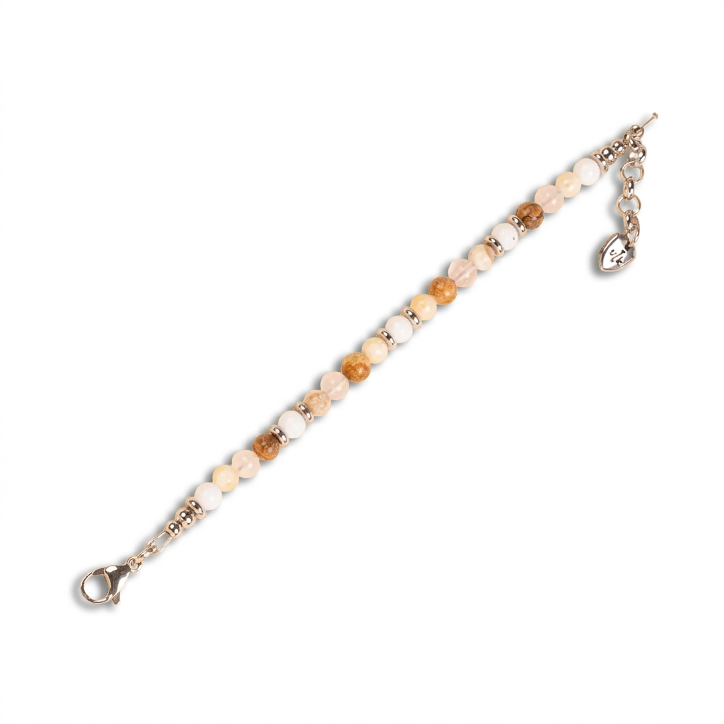 BRACCIALE CON PIETRE DURE E INSERTI IN ACCIAIO