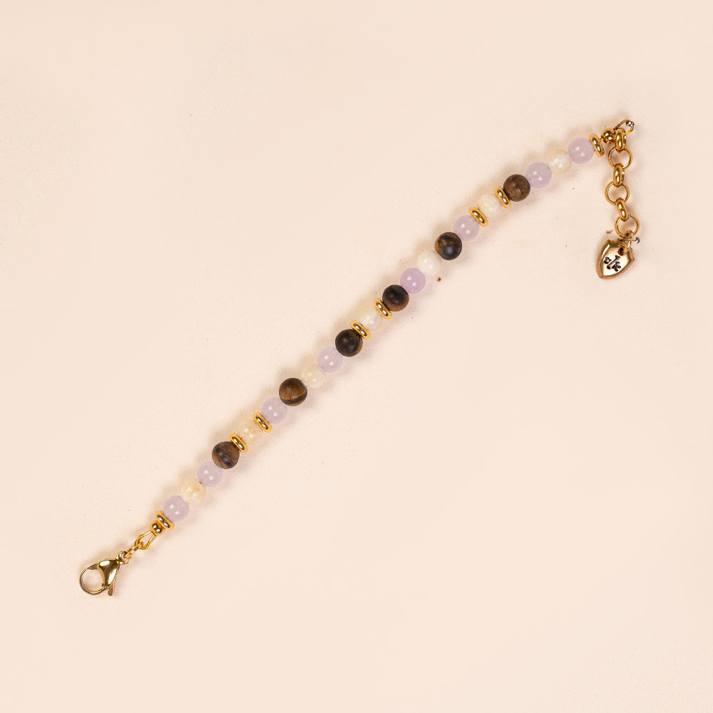 BRACCIALE CON PIETRE DURE E INSERTI IN ACCIAIO