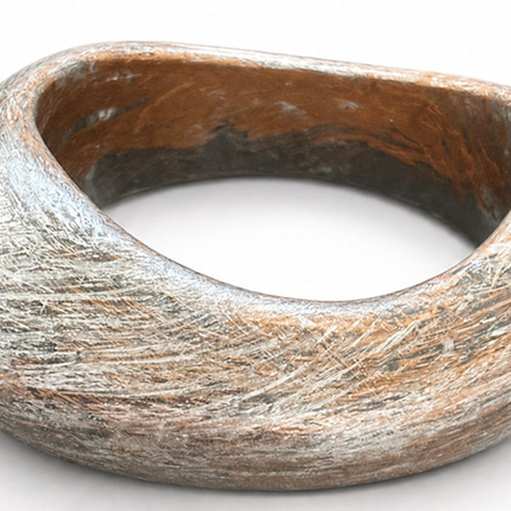 BRACCIALE RIGIDO CHIUSO OVALE IRREGOLARE EFFETTO VENATO
