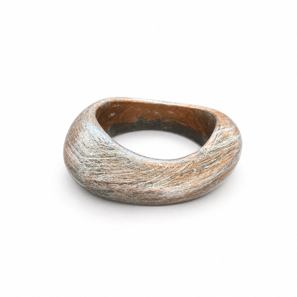 BRACCIALE RIGIDO CHIUSO OVALE IRREGOLARE EFFETTO VENATO