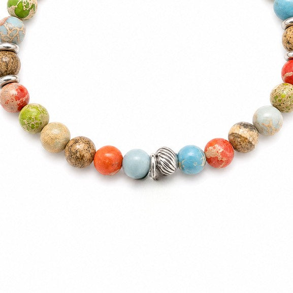 BRACCIALE ELASTICO CON PIETRE DURE COLORATE