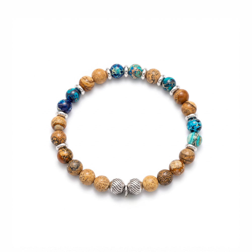 BRACCIALE ELASTICO CON PIETRE DURE COLORATE