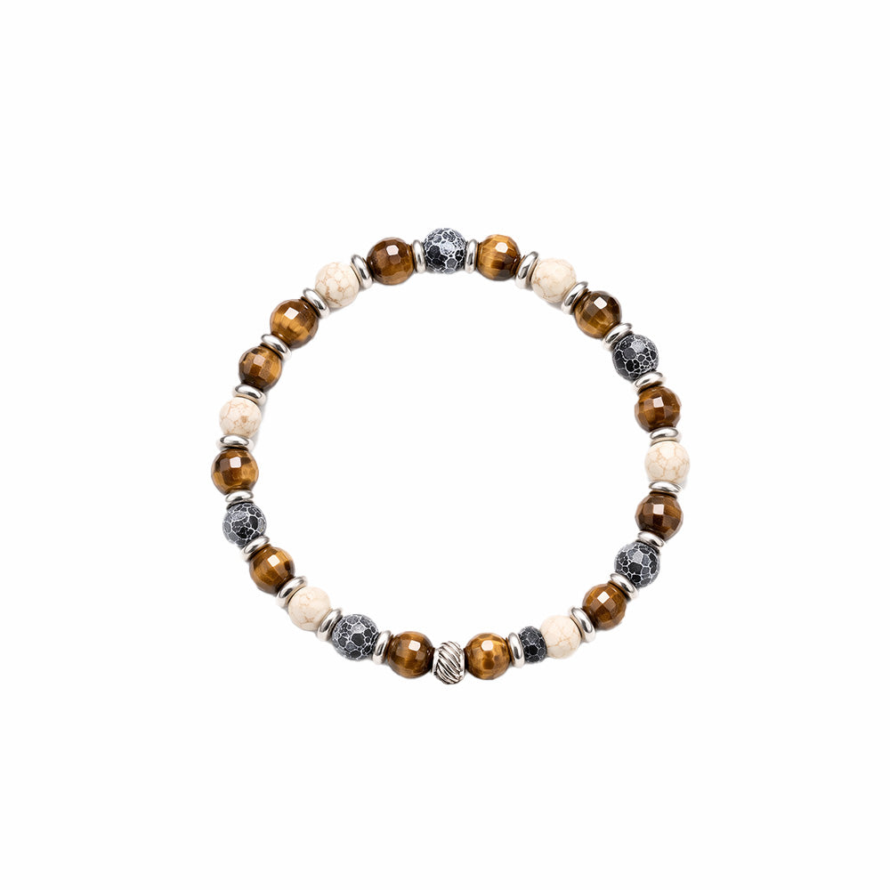 BRACCIALE ELASTICO CON PIETRE DURE COLORATE