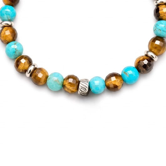 BRACCIALE ELASTICO CON PIETRE DURE COLORATE