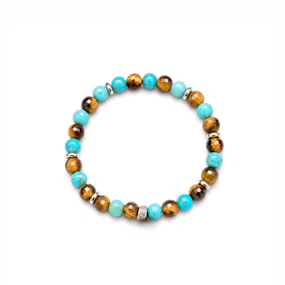 BRACCIALE ELASTICO CON PIETRE DURE COLORATE