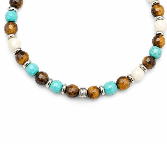 BRACCIALE ELASTICO CON PIETRE DURE COLORATE