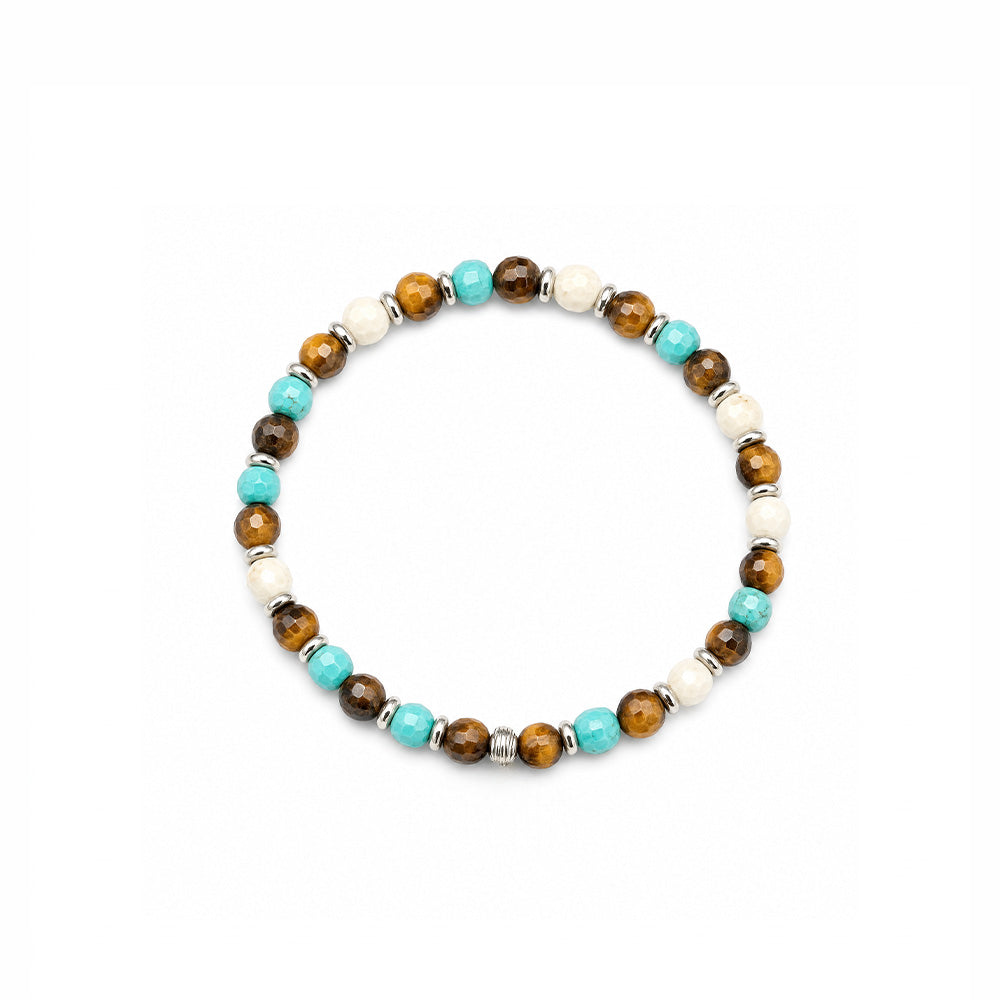 BRACCIALE ELASTICO CON PIETRE DURE COLORATE