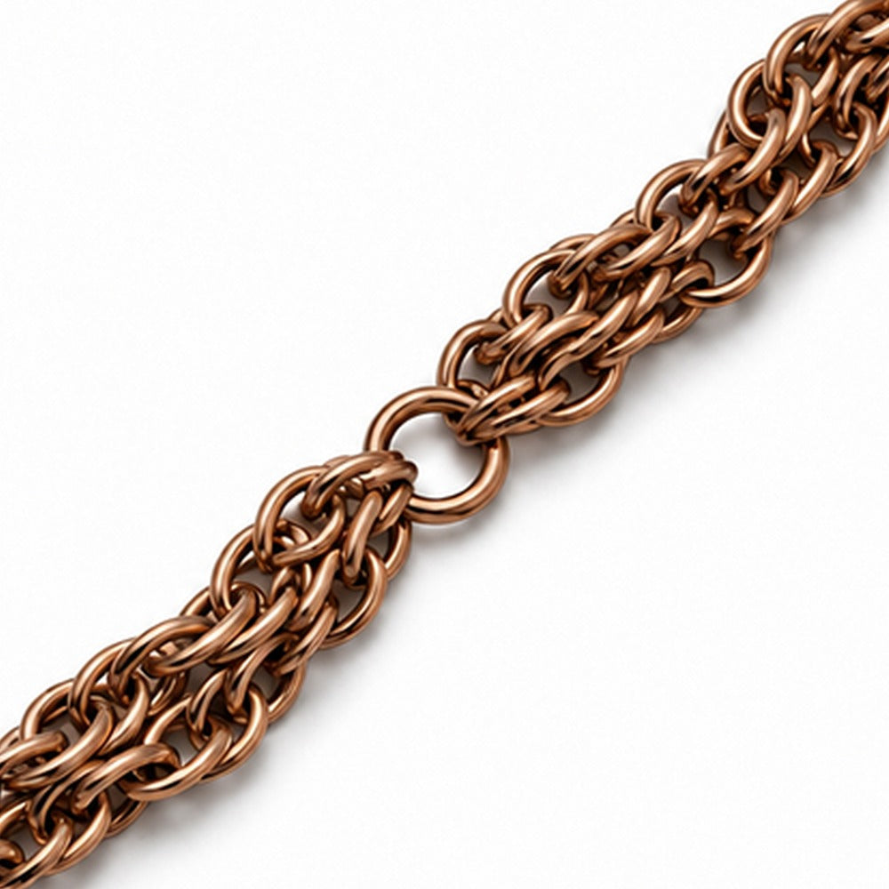 BRACCIALE A DOPPIA FILA IN CATENA ALTERNATA CON CHIUSURA A T