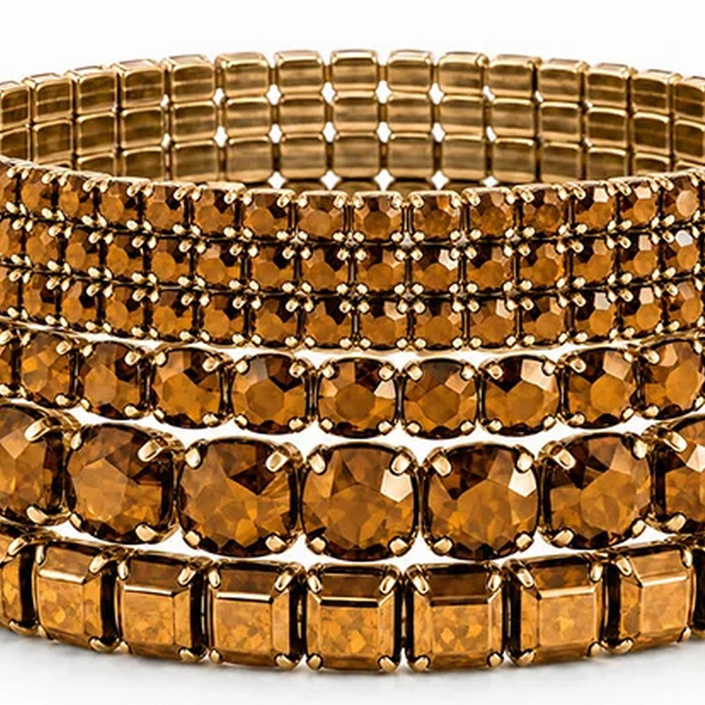BRACCIALE MULTIFILO ELASTICO CON STRASS DI DIVERSE DIMENSIONI