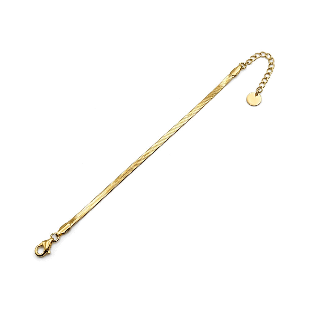 BRACCIALE CATENA SNAKE A MAGLIA PIATTA CON REGOLAZIONE
