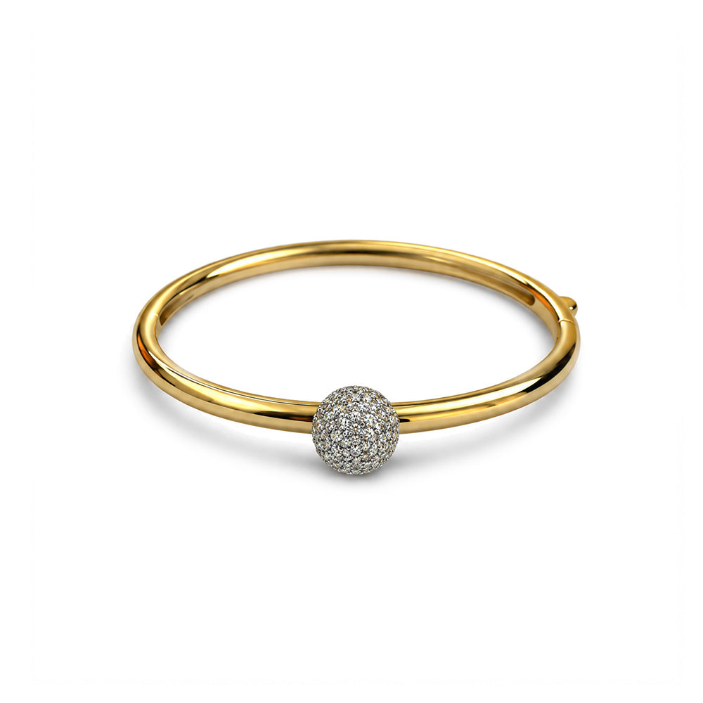 BRACCIALE RIGIDO CON ELEMENTO A SFERA CON STRASS