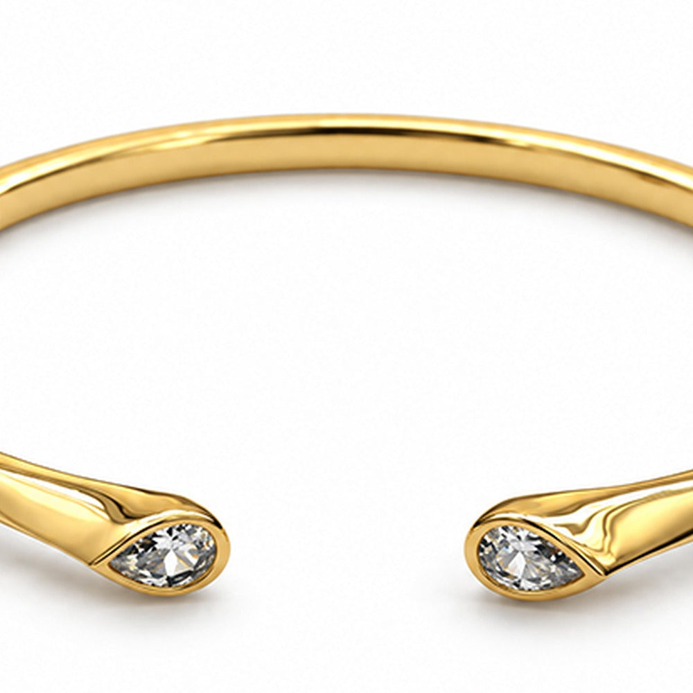 BRACCIALE RIGIDO FINO CON DUE ZIRCONI