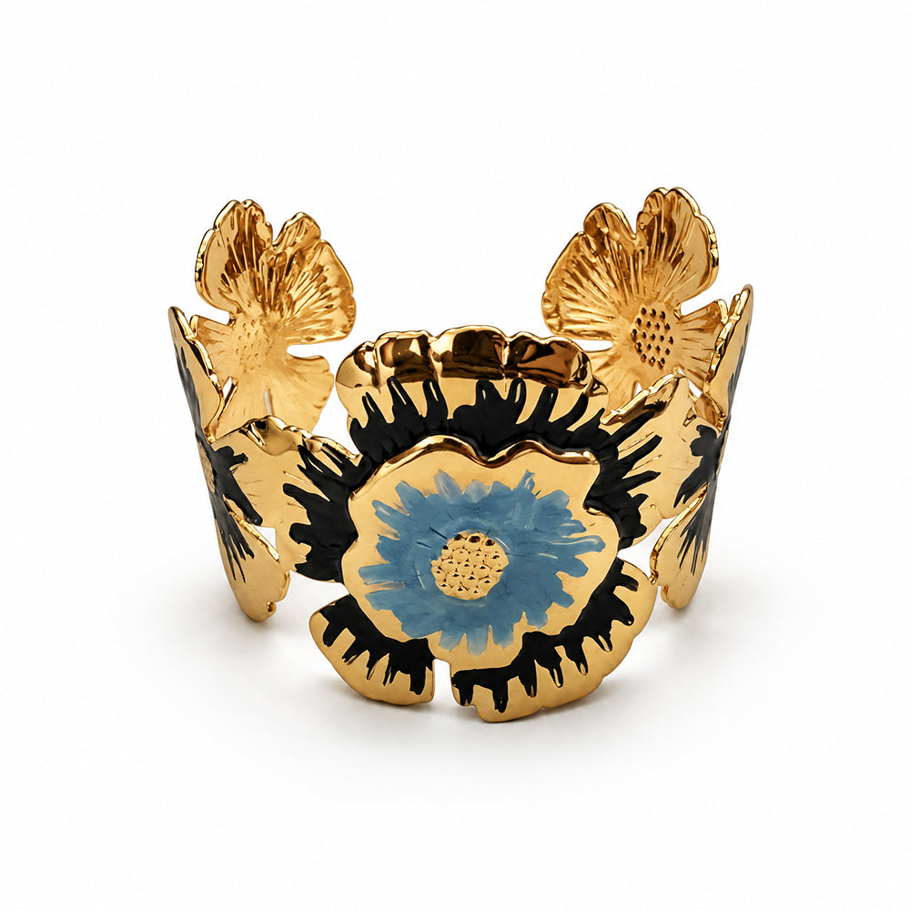 BRACCIALE SEMIRIGIDO CON DECORAZIONI FLOREALI
